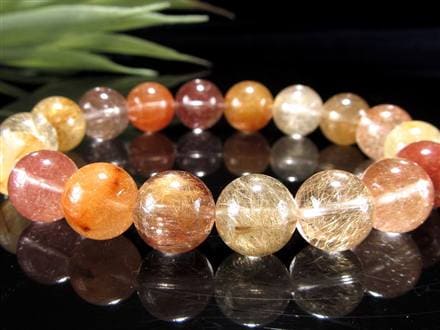 ルチルクォーツ ブレスレット MIXルチル 金紅石入り水晶 ルチレイテッドクォーツ