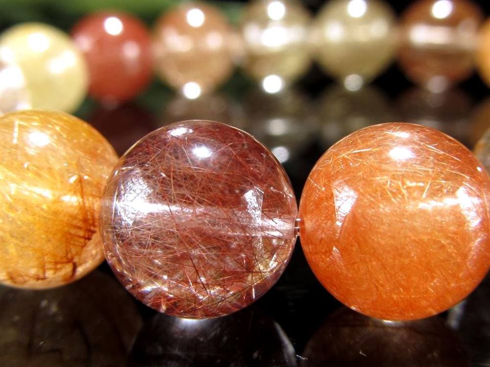 ルチルクォーツ ブレスレット MIXルチル 金紅石入り水晶 ルチレイテッドクォーツ