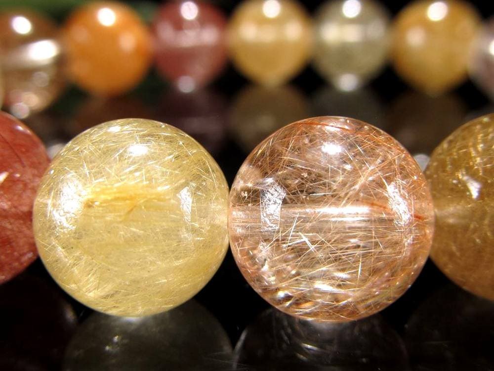 ルチルクォーツ ブレスレット MIXルチル 金紅石入り水晶 ルチレイテッドクォーツ