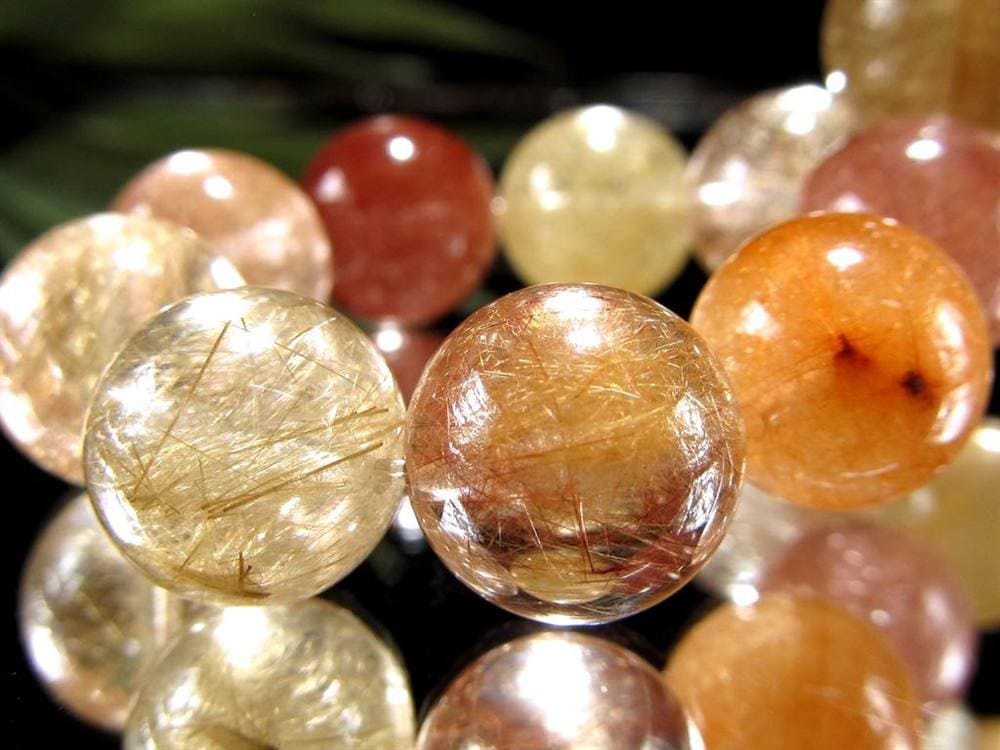 ルチルクォーツ ブレスレット MIXルチル 金紅石入り水晶 ルチレイテッドクォーツ