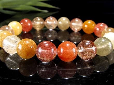 ルチルクォーツ ブレスレット MIXルチル 金紅石入り水晶 ルチレイテッドクォーツ