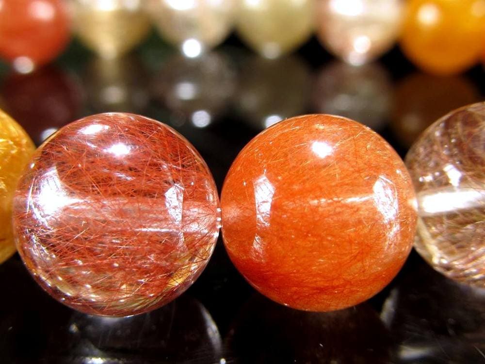 ルチルクォーツ ブレスレット MIXルチル 金紅石入り水晶 ルチレイテッドクォーツ