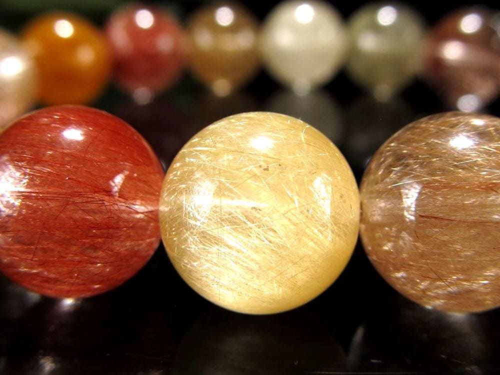 ルチルクォーツ ブレスレット MIXルチル 金紅石入り水晶 ルチレイテッドクォーツ