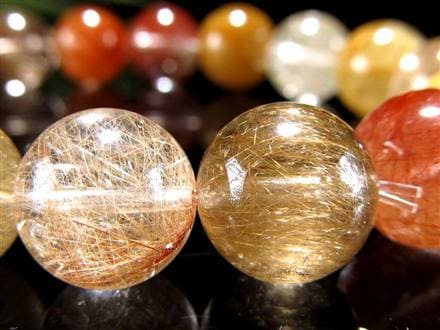 ルチルクォーツ ブレスレット MIXルチル 金紅石入り水晶 ルチレイテッドクォーツ