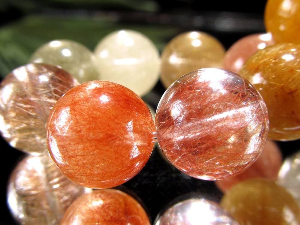 ルチルクォーツ ブレスレット MIXルチル 金紅石入り水晶 ルチレイテッドクォーツ