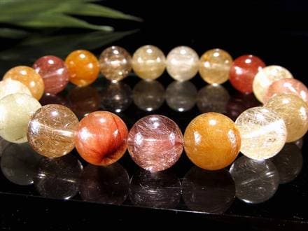 ルチルクォーツ ブレスレット MIXルチル 金紅石入り水晶 ルチレイテッドクォーツ