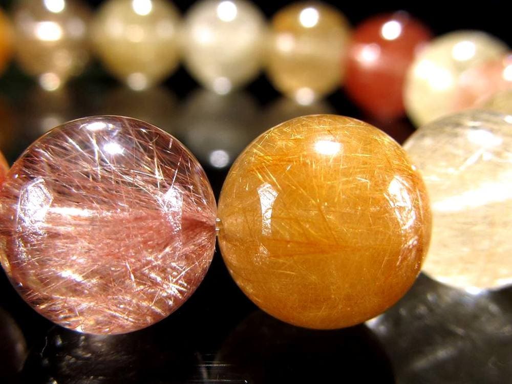 ルチルクォーツ ブレスレット MIXルチル 金紅石入り水晶 ルチレイテッドクォーツ