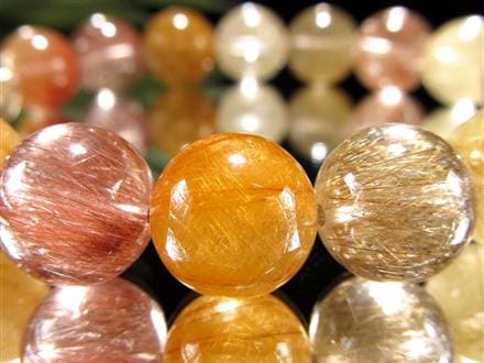 ルチルクォーツ ブレスレット MIXルチル 金紅石入り水晶 ルチレイテッドクォーツ