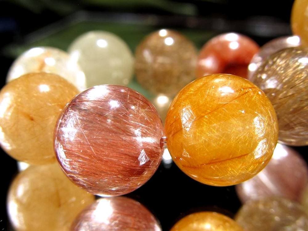 ルチルクォーツ ブレスレット MIXルチル 金紅石入り水晶 ルチレイテッドクォーツ