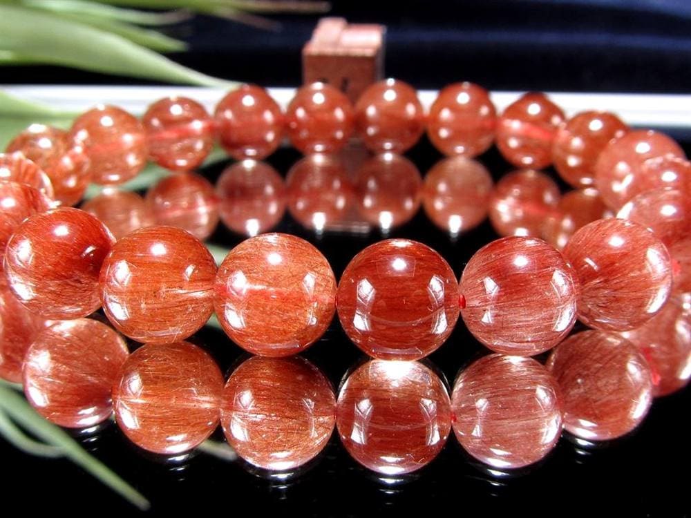 レッド ブラウン ルチルクォーツ ブレスレット ルチルレイテッドクォーツ