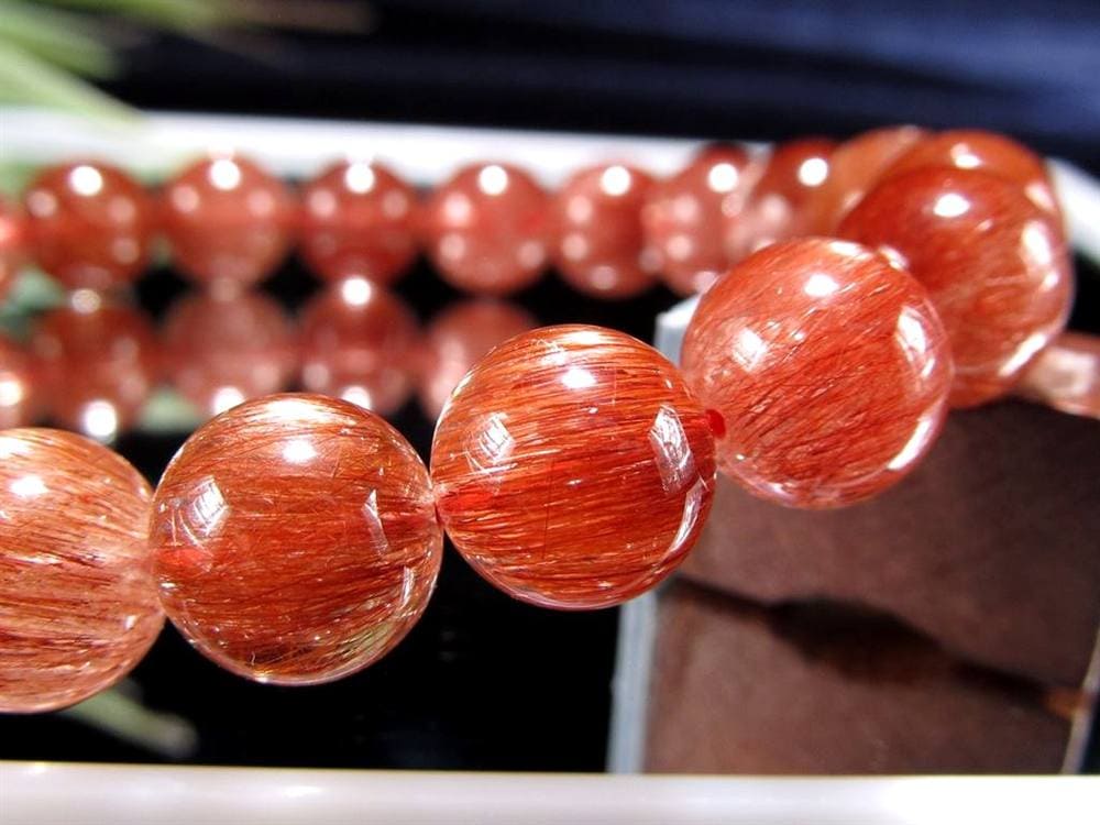 レッド ブラウン ルチルクォーツ ブレスレット ルチルレイテッドクォーツ