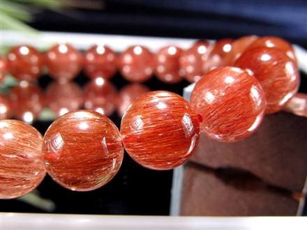 レッド ブラウン ルチルクォーツ ブレスレット ルチルレイテッドクォーツ