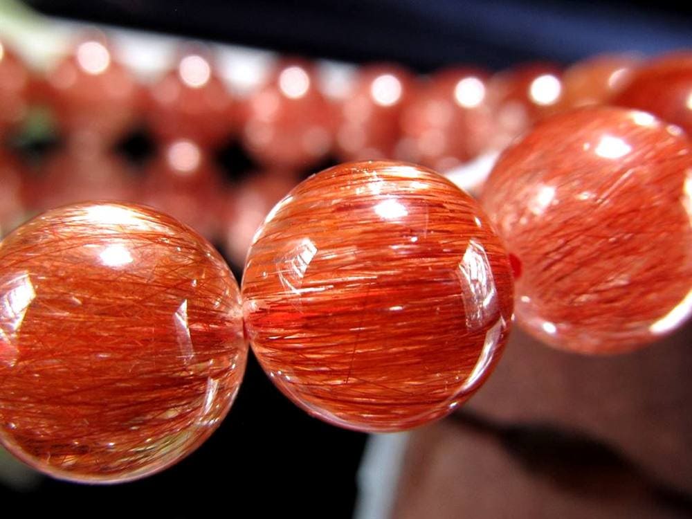 レッド ブラウン ルチルクォーツ ブレスレット ルチルレイテッドクォーツ