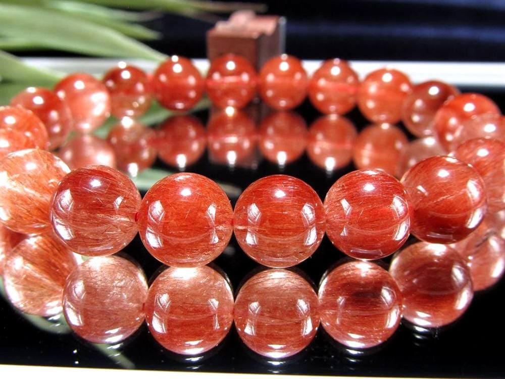 レッド ブラウン ルチルクォーツ ブレスレット ルチルレイテッドクォーツ