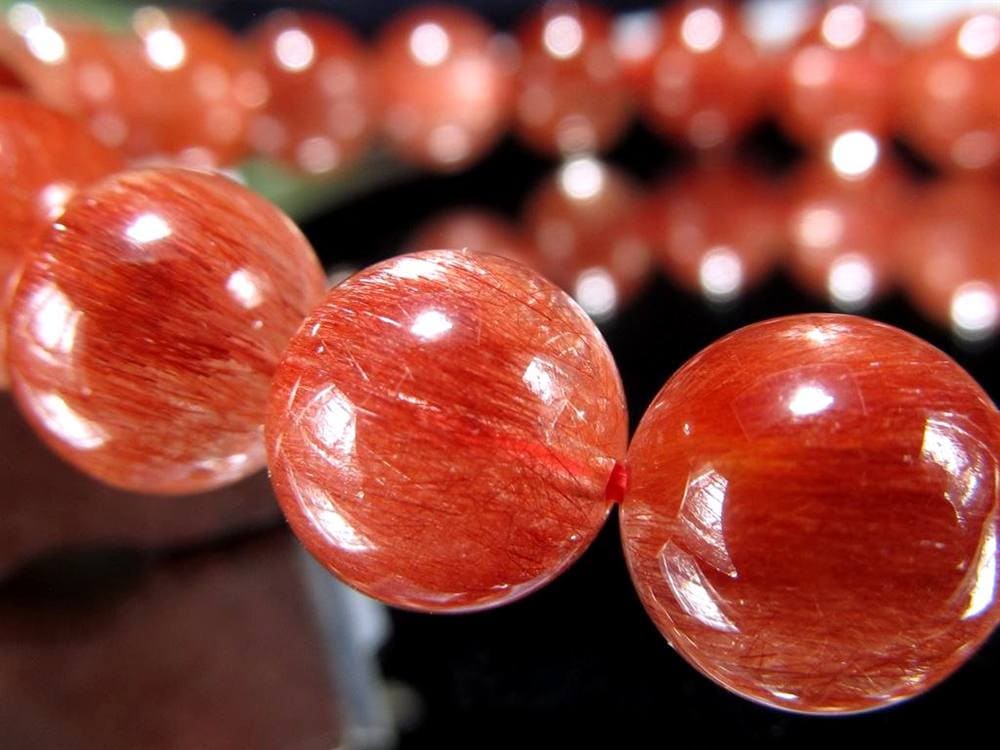 レッド ブラウン ルチルクォーツ ブレスレット ルチルレイテッドクォーツ