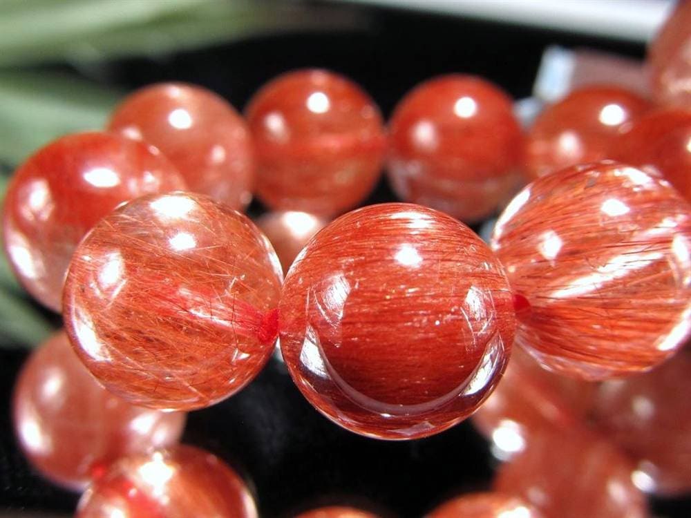 レッド ブラウン ルチルクォーツ ブレスレット ルチルレイテッドクォーツ