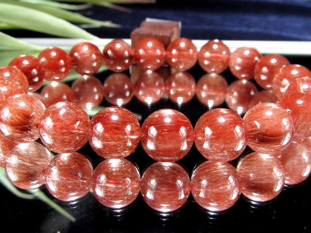 レッド ブラウン ルチルクォーツ ブレスレット ルチルレイテッドクォーツ