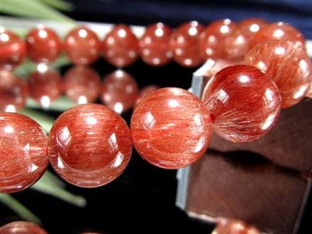 レッド ブラウン ルチルクォーツ ブレスレット ルチルレイテッドクォーツ