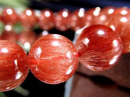 レッド ブラウン ルチルクォーツ ブレスレット ルチルレイテッドクォーツ