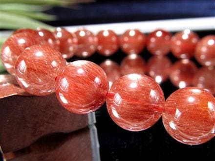 レッド ブラウン ルチルクォーツ ブレスレット ルチルレイテッドクォーツ