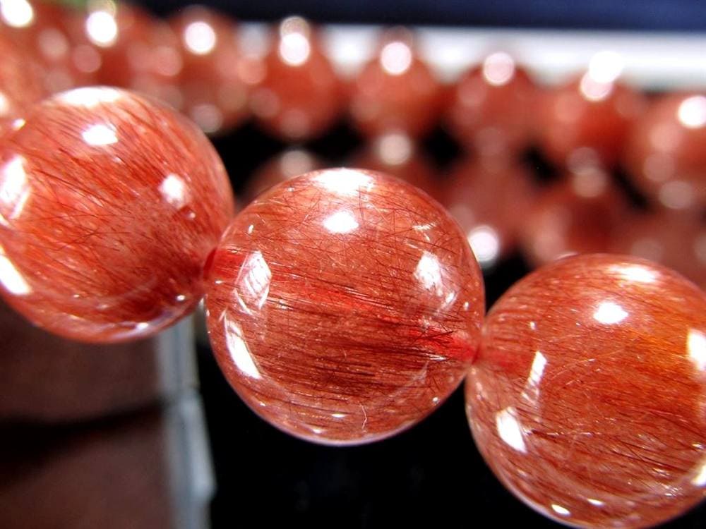 レッド ブラウン ルチルクォーツ ブレスレット ルチルレイテッドクォーツ