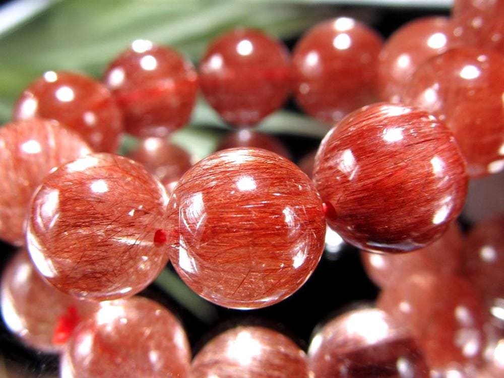 レッド ブラウン ルチルクォーツ ブレスレット ルチルレイテッドクォーツ