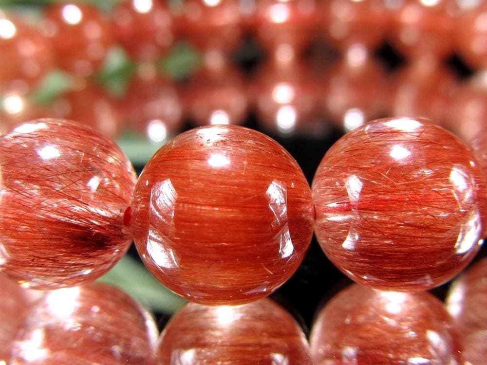 レッド ブラウン ルチルクォーツ ブレスレット ルチルレイテッドクォーツ