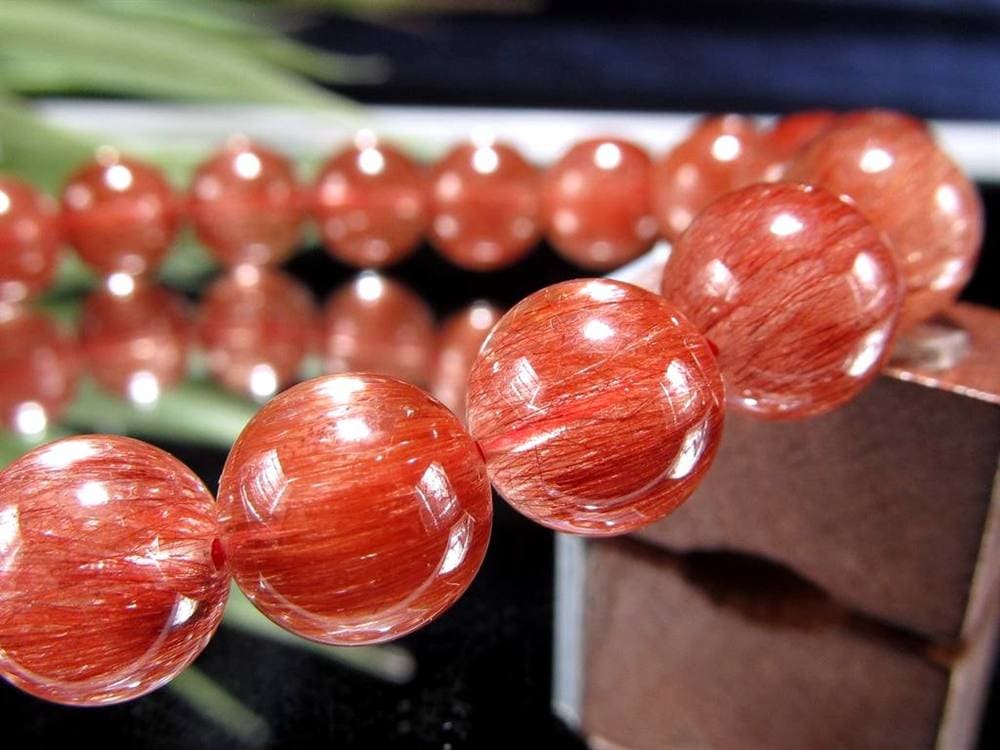 レッド ブラウン ルチルクォーツ ブレスレット ルチルレイテッドクォーツ