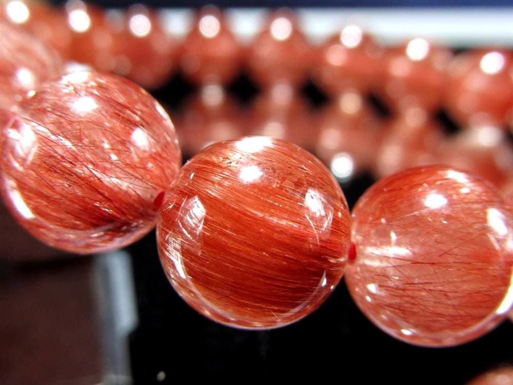 レッド ブラウン ルチルクォーツ ブレスレット ルチルレイテッドクォーツ