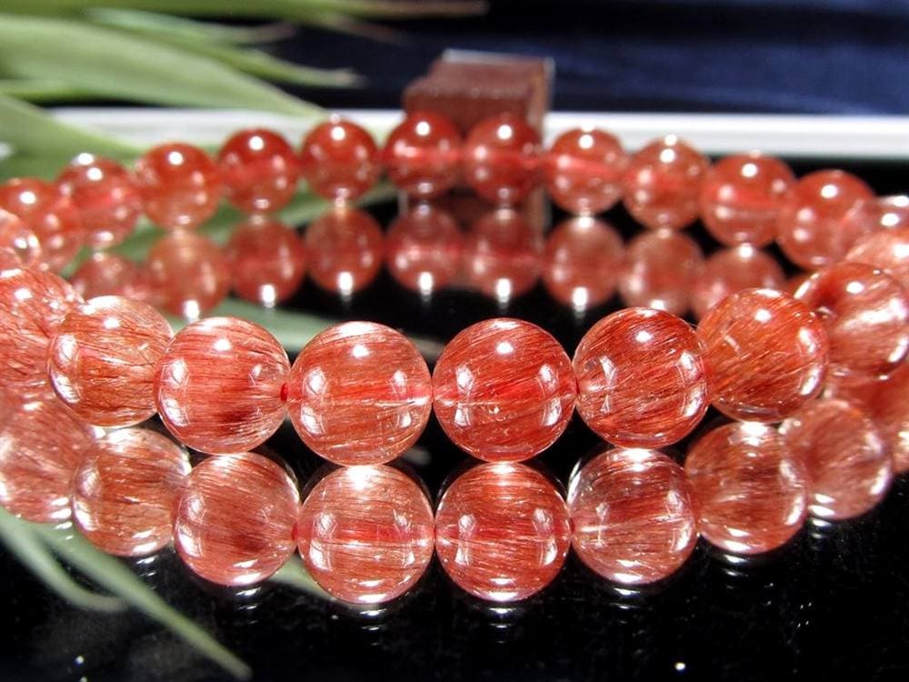レッド ブラウン ルチルクォーツ ブレスレット ルチルレイテッドクォーツ