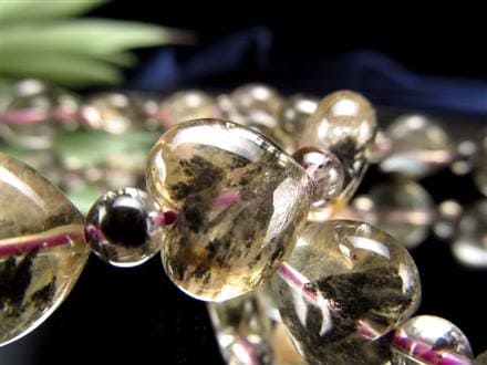 ブレーデッドクォーツ 束状結晶入り水晶 ブレスレット ブラックツリーインクォーツ グラファイトインクォーツ