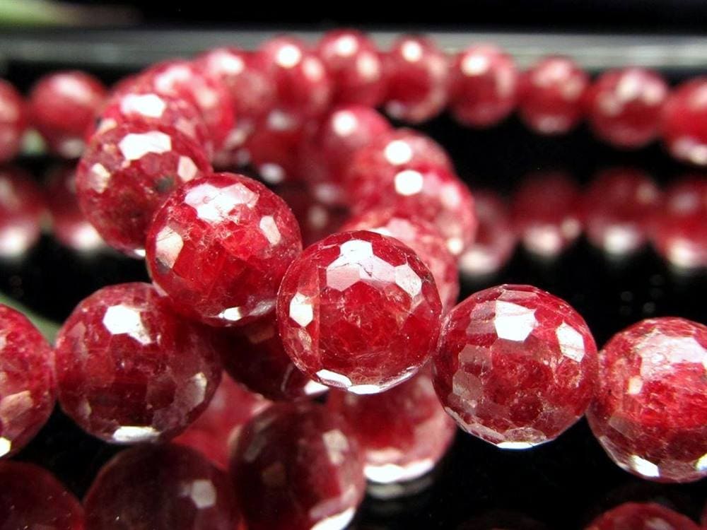 アフリカンルビー ブラッディルビー 紅玉 ミラーボールカット ブレスレット