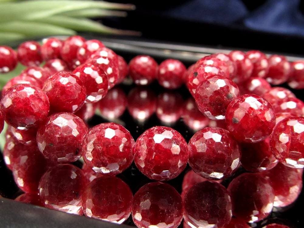 アフリカンルビー ブラッディルビー 紅玉 ミラーボールカット ブレスレット