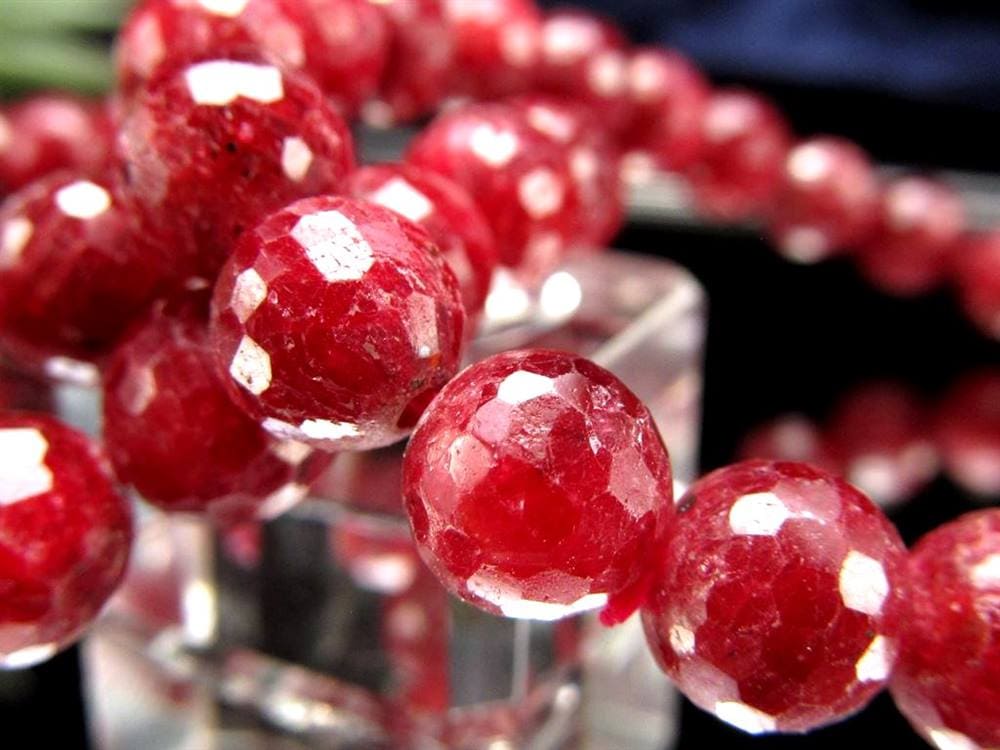 アフリカンルビー ブラッディルビー 紅玉 ミラーボールカット ブレスレット