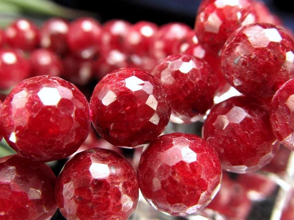 アフリカンルビー ブラッディルビー 紅玉 ミラーボールカット ブレスレット