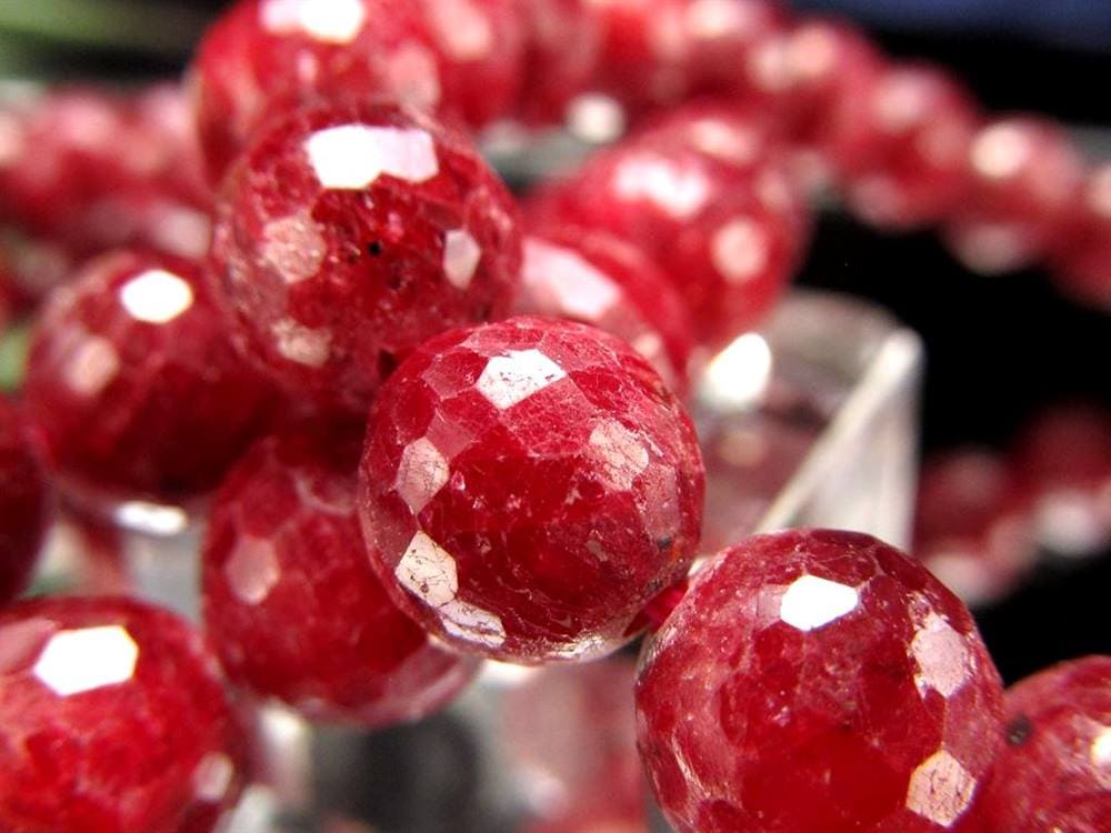 アフリカンルビー ブラッディルビー 紅玉 ミラーボールカット ブレスレット