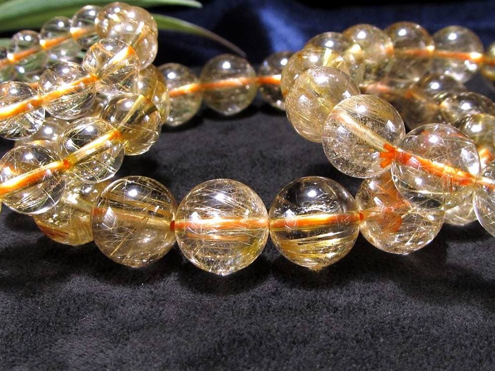 ゴールド ルチルクォーツ ルチレイテッドクォーツ ブレスレット 金運・勝負運の象徴