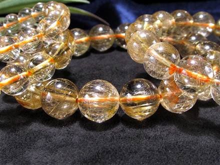 ゴールド ルチルクォーツ ルチレイテッドクォーツ ブレスレット 金運・勝負運の象徴