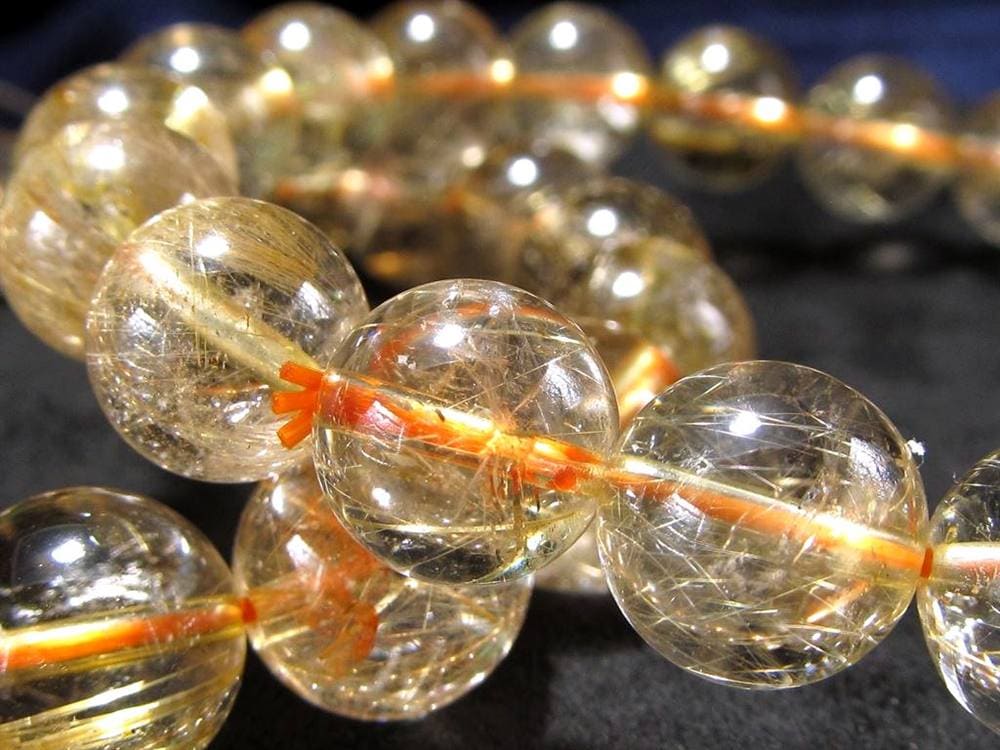 ゴールド ルチルクォーツ ルチレイテッドクォーツ ブレスレット 金運・勝負運の象徴