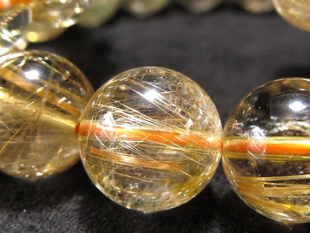 ゴールド ルチルクォーツ ルチレイテッドクォーツ ブレスレット 金運・勝負運の象徴