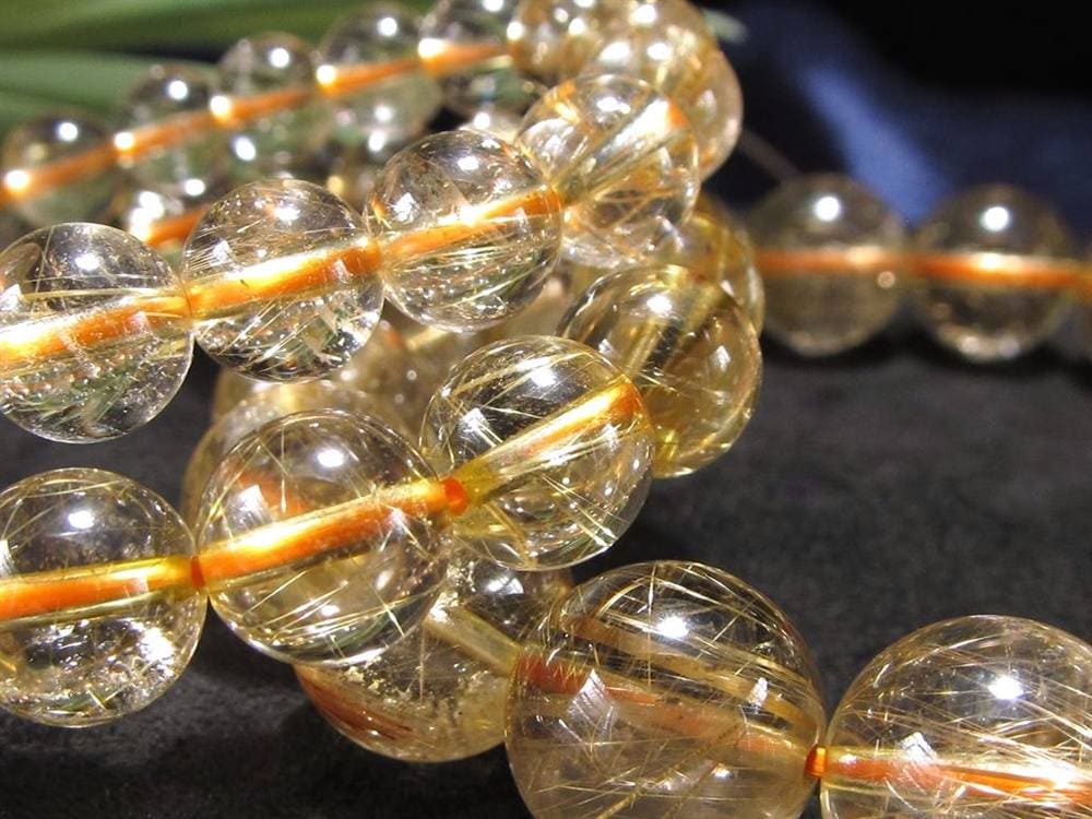 ゴールド ルチルクォーツ ルチレイテッドクォーツ ブレスレット 金運・勝負運の象徴