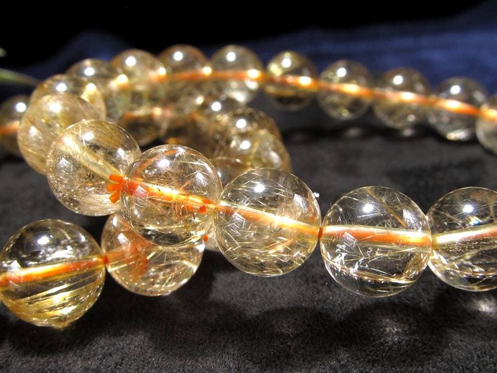 ゴールド ルチルクォーツ ルチレイテッドクォーツ ブレスレット 金運・勝負運の象徴