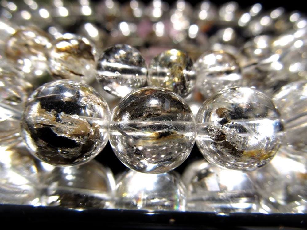 エレスチャルクォーツ 骸骨水晶 ブレスレット ライモナイト グラファイト