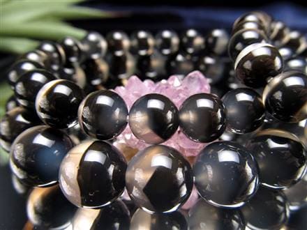 アゲート ブレスレット ツートン ブラック 瑪瑙