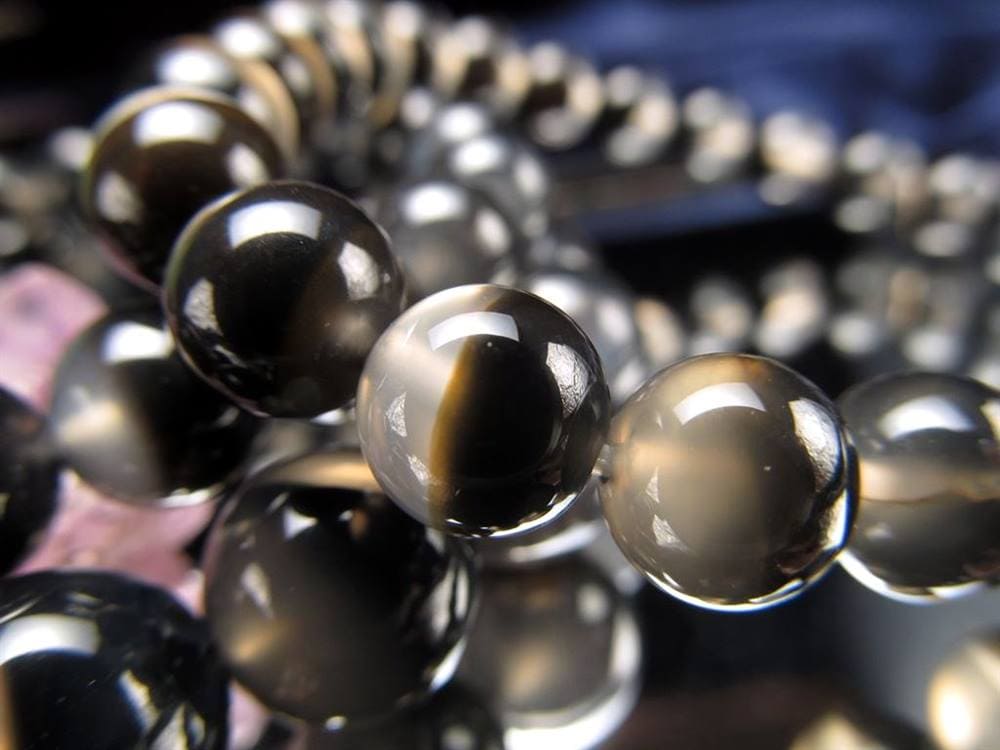 アゲート ブレスレット ツートン ブラック 瑪瑙