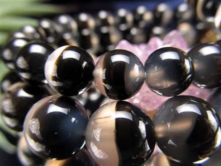 アゲート ブレスレット ツートン ブラック 瑪瑙