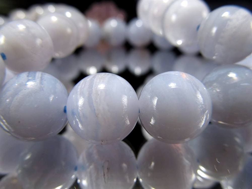 アゲート ブルーレース ブレスレット 瑪瑙 ビーズ