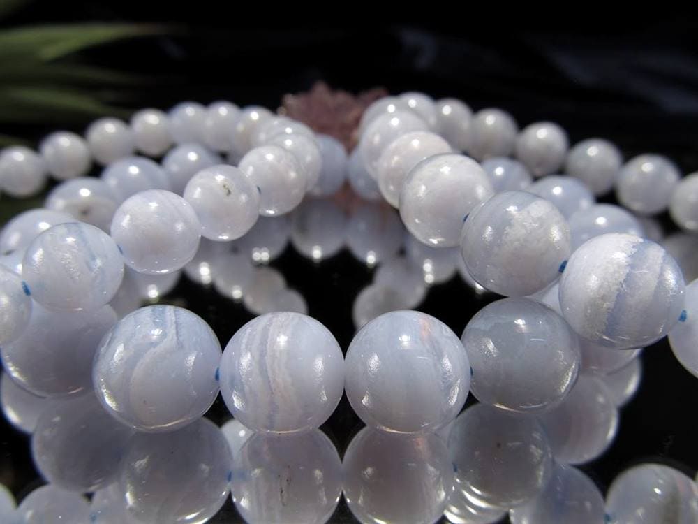 アゲート ブルーレース ブレスレット 瑪瑙 ビーズ