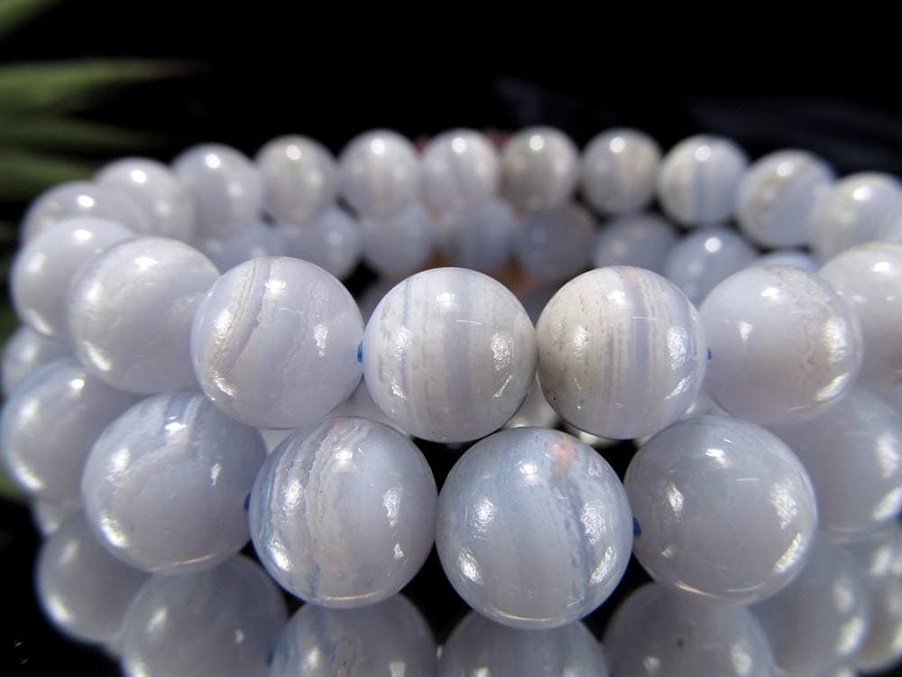 アゲート ブルーレース ブレスレット 瑪瑙 ビーズ