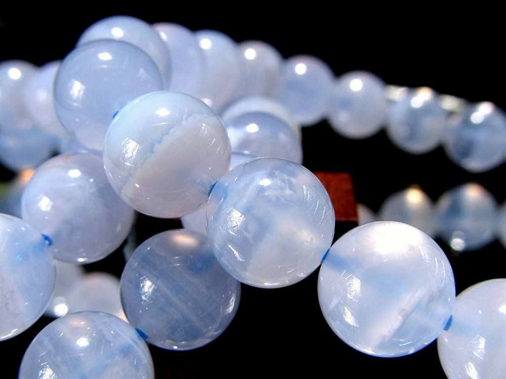 アゲート ブルーレース ブレスレット 瑪瑙 ビーズ